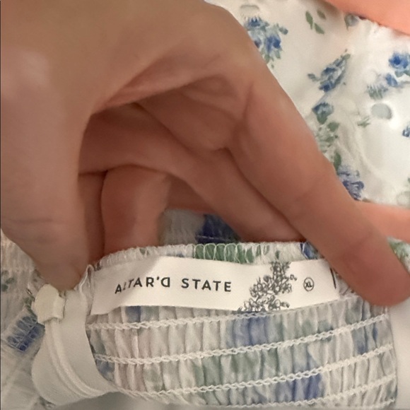 NWT Altar'd State Corrine Floral Blue and Cream Dress XL Size 14 - Picture 10 of 12